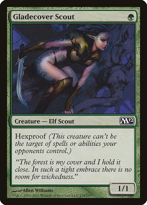 Gladecover Scout, carta Magic di tipo Creature — Elf Scout illustrata da Allen Williams