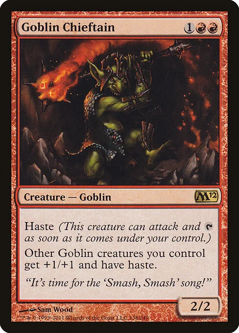 Goblin Chieftain, carta Magic di tipo Creature — Goblin illustrata da Sam Wood
