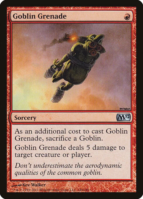 Goblin Grenade, carta Magic di tipo Sorcery illustrata da Kev Walker