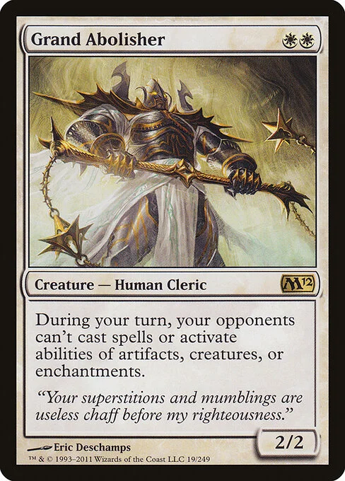Grand Abolisher, carta Magic di tipo Creature — Human Cleric illustrata da Eric Deschamps