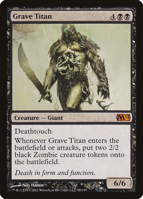 Grave Titan, carta Magic di tipo Creature — Giant illustrata da Nils Hamm