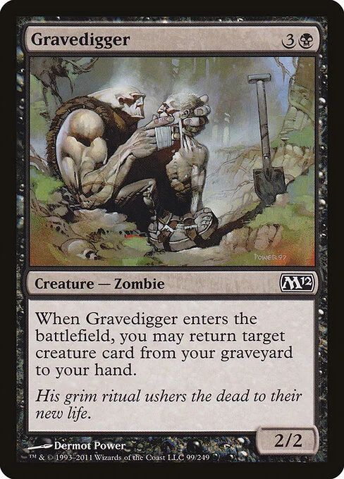 Gravedigger, carta Magic di tipo Creature — Zombie illustrata da Dermot Power