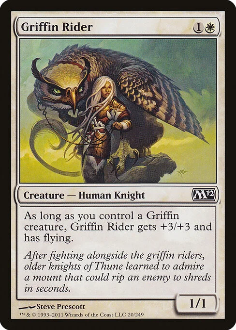 Griffin Rider, carta Magic di tipo Creature — Human Knight illustrata da Steve Prescott