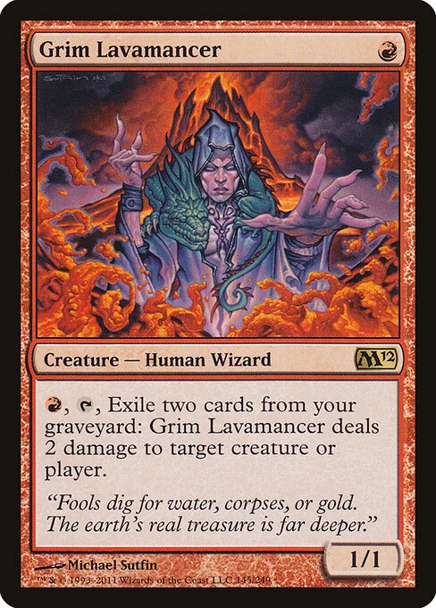 Grim Lavamancer, carta Magic di tipo Creature — Human Wizard illustrata da Michael Sutfin