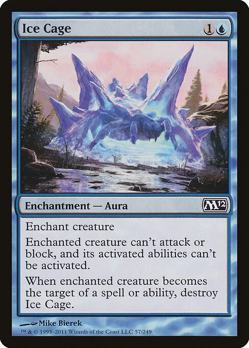 Ice Cage, carta Magic di tipo Enchantment — Aura illustrata da Mike Bierek