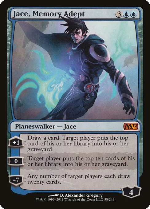 Jace, Memory Adept, carta Magic di tipo Legendary Planeswalker — Jace illustrata da D. Alexander Gregory