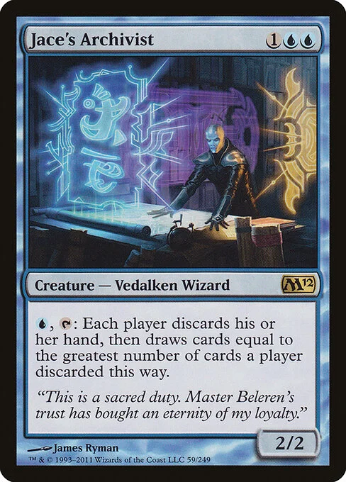 Jace's Archivist, carta Magic di tipo Creature — Vedalken Wizard illustrata da James Ryman