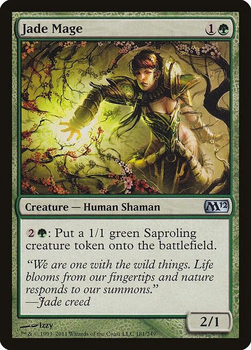 Jade Mage, carta Magic di tipo Creature — Human Shaman illustrata da Izzy