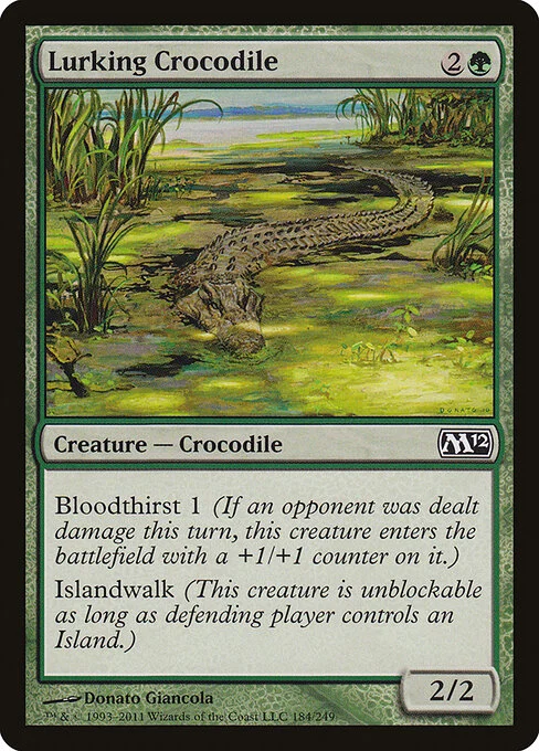 Lurking Crocodile, carta Magic di tipo Creature — Crocodile illustrata da Donato Giancola