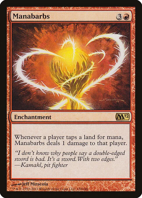 Manabarbs, carta Magic di tipo Enchantment illustrata da Jeff Miracola