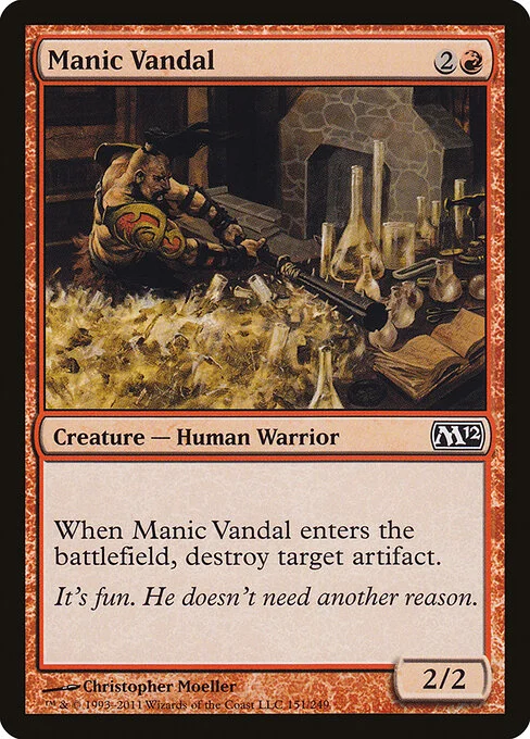Manic Vandal, carta Magic di tipo Creature — Human Warrior illustrata da Christopher Moeller