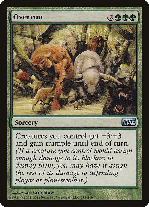 Overrun, carta Magic di tipo Sorcery illustrata da Carl Critchlow