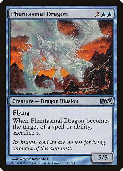 Phantasmal Dragon, carta Magic di tipo Creature — Dragon Illusion illustrata da Wayne Reynolds