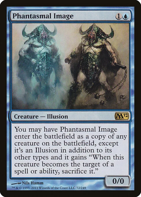 Phantasmal Image, carta Magic di tipo Creature — Illusion illustrata da Nils Hamm