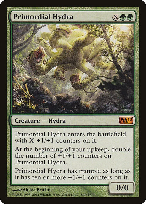 Primordial Hydra, carta Magic di tipo Creature — Hydra illustrata da Aleksi Briclot