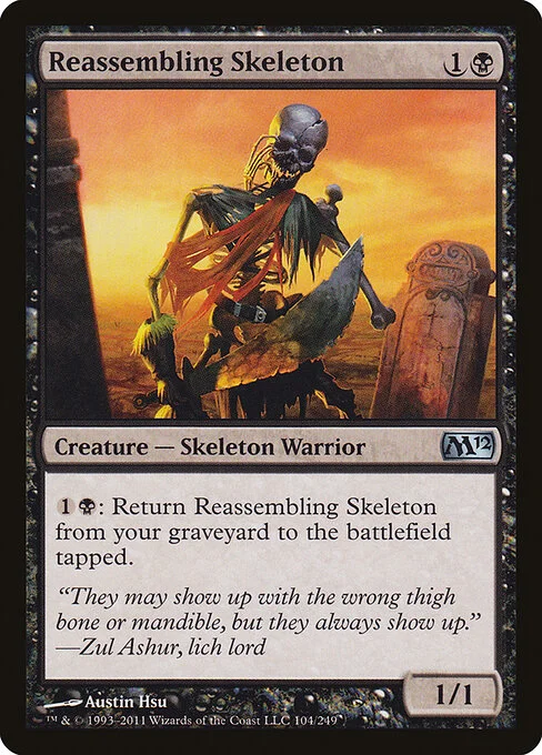 Reassembling Skeleton, carta Magic di tipo Creature — Skeleton Warrior illustrata da Austin Hsu
