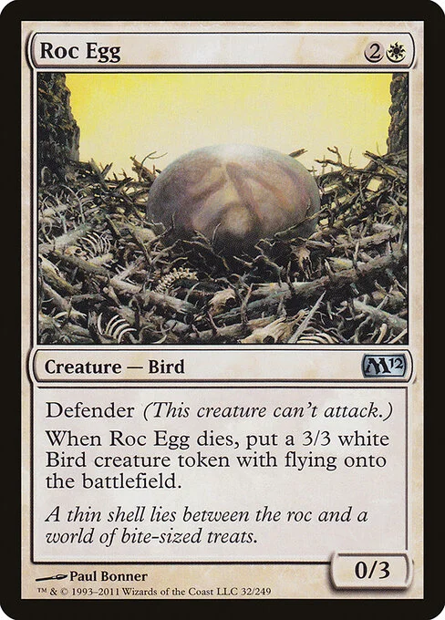Roc Egg, carta Magic di tipo Creature — Bird Egg illustrata da Paul Bonner