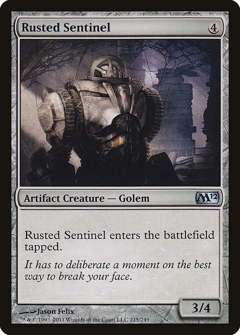 Rusted Sentinel, carta Magic di tipo Artifact Creature — Golem illustrata da Jason Felix