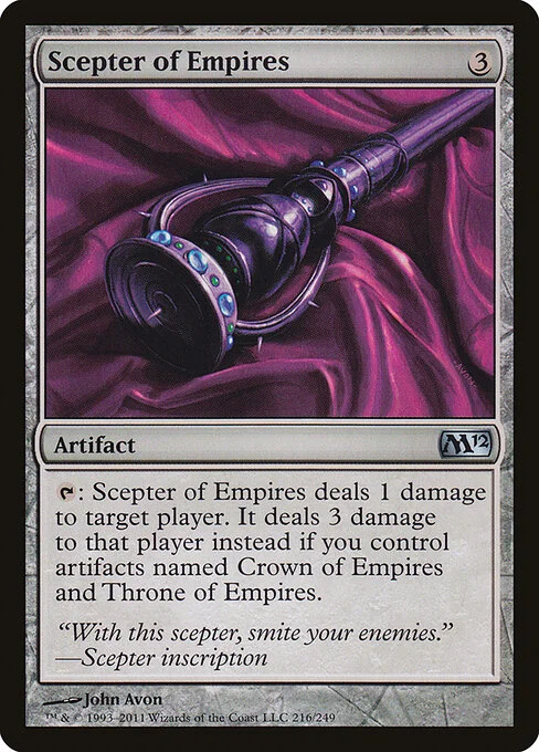 Scepter of Empires, carta Magic di tipo Artifact illustrata da John Avon