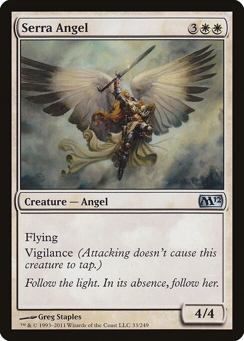 Serra Angel, carta Magic di tipo Creature — Angel illustrata da Greg Staples