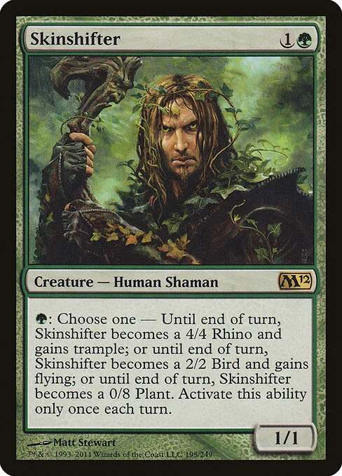 Skinshifter, carta Magic di tipo Creature — Human Shaman illustrata da Matt Stewart