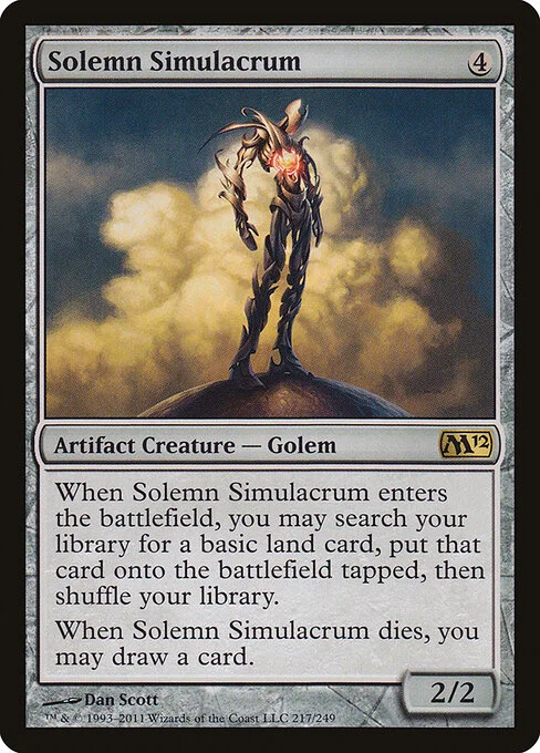 Solemn Simulacrum, carta Magic di tipo Artifact Creature — Golem illustrata da Dan Murayama Scott