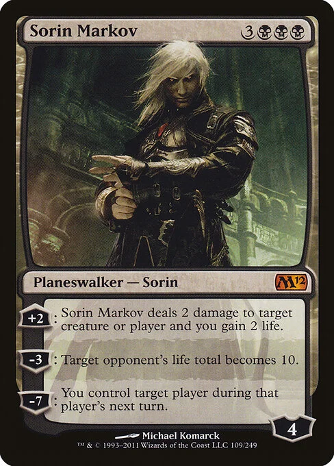 Sorin Markov, carta Magic di tipo Legendary Planeswalker — Sorin illustrata da Michael Komarck