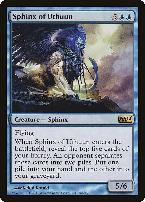 Sphinx of Uthuun, carta Magic di tipo Creature — Sphinx illustrata da Kekai Kotaki