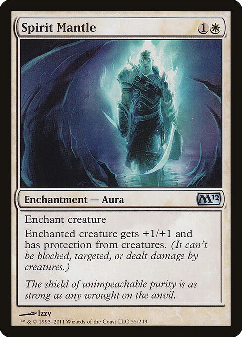 Spirit Mantle, carta Magic di tipo Enchantment — Aura illustrata da Izzy