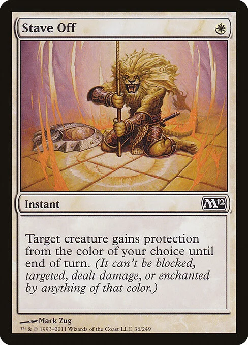 Stave Off, carta Magic di tipo Instant illustrata da Mark Zug