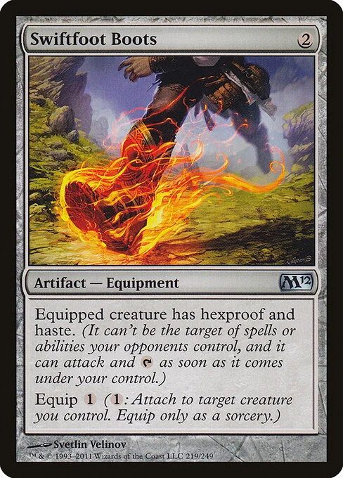 Swiftfoot Boots, carta Magic di tipo Artifact — Equipment illustrata da Svetlin Velinov