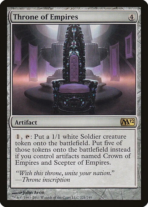 Throne of Empires, carta Magic di tipo Artifact illustrata da John Avon