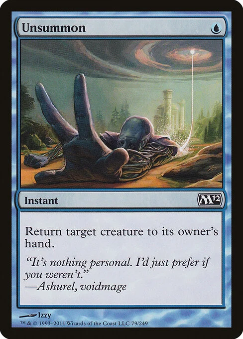 Unsummon, carta Magic di tipo Instant illustrata da Izzy
