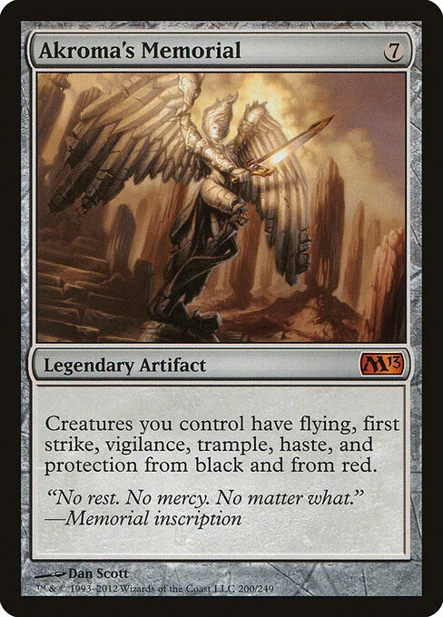 Akroma's Memorial, carta Magic di tipo Legendary Artifact illustrata da Dan Murayama Scott