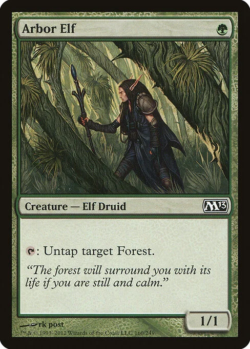Arbor Elf, carta Magic di tipo Creature — Elf Druid illustrata da rk post