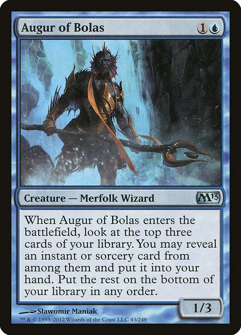 Augur of Bolas, carta Magic di tipo Creature — Merfolk Wizard illustrata da Slawomir Maniak