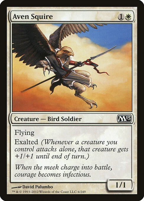 Aven Squire, carta Magic di tipo Creature — Bird Soldier illustrata da David Palumbo