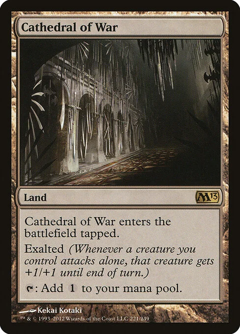 Cathedral of War, carta Magic di tipo Land illustrata da Kekai Kotaki