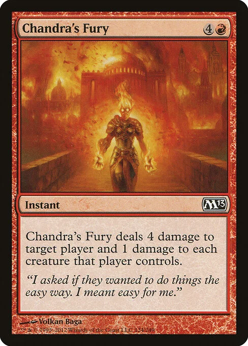 Chandra's Fury, carta Magic di tipo Instant illustrata da Volkan Baǵa