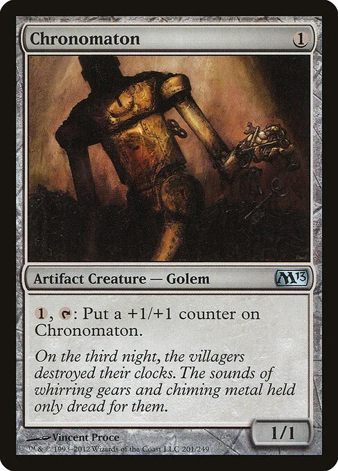 Chronomaton, carta Magic di tipo Artifact Creature — Golem illustrata da Vincent Proce