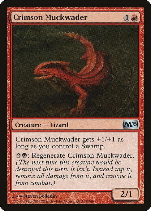 Crimson Muckwader, carta Magic di tipo Creature — Lizard illustrata da Steven Belledin