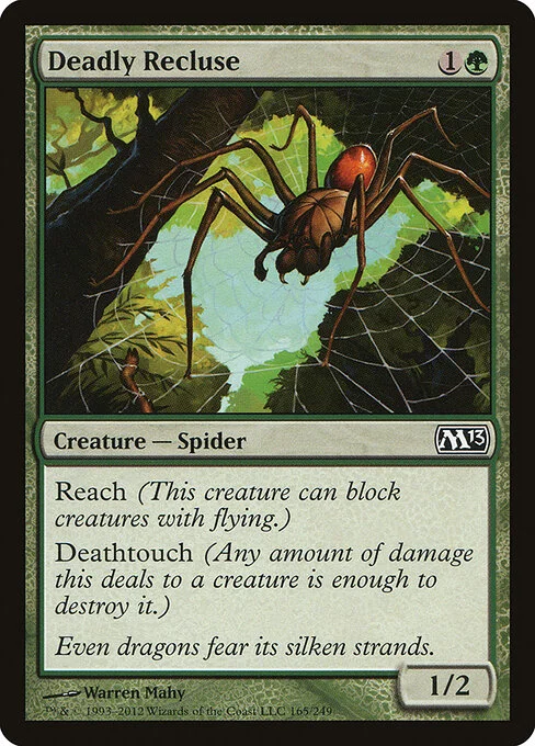 Deadly Recluse, carta Magic di tipo Creature — Spider illustrata da Warren Mahy