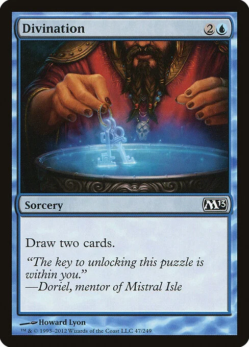 Divination, carta Magic di tipo Sorcery illustrata da Howard Lyon