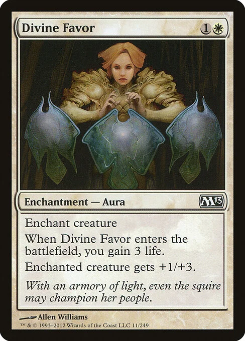 Divine Favor, carta Magic di tipo Enchantment — Aura illustrata da Allen Williams