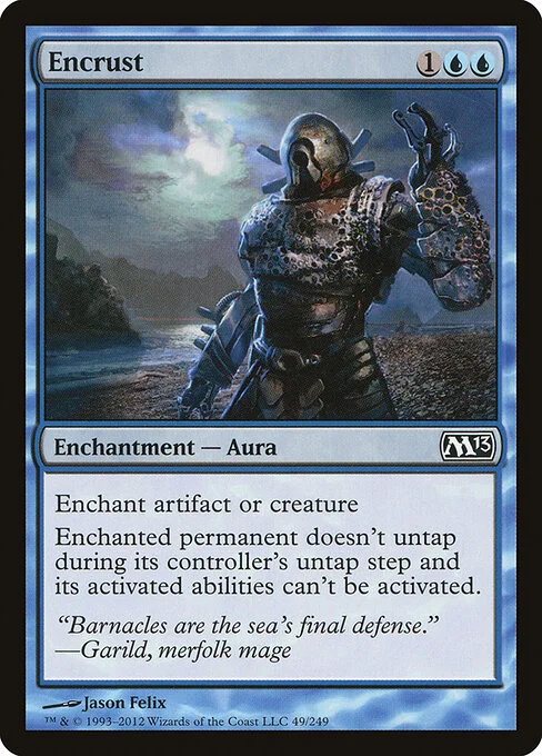 Encrust, carta Magic di tipo Enchantment — Aura illustrata da Jason Felix