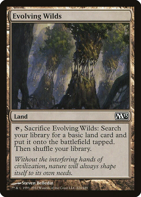 Evolving Wilds, carta Magic di tipo Land illustrata da Steven Belledin
