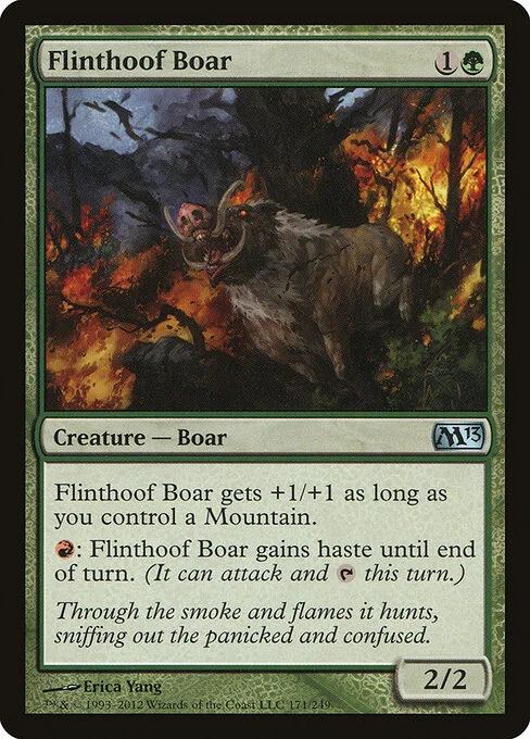 Flinthoof Boar, carta Magic di tipo Creature — Boar illustrata da Erica Yang