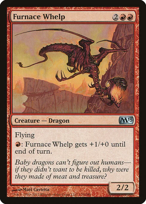 Furnace Whelp, carta Magic di tipo Creature — Dragon illustrata da Matt Cavotta