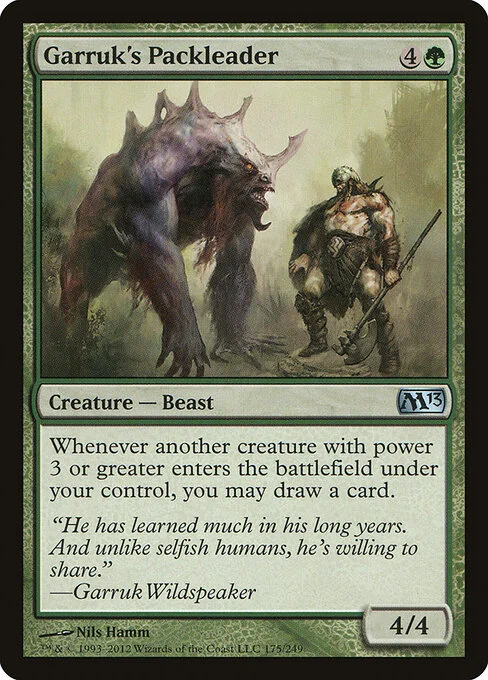 Garruk's Packleader, carta Magic di tipo Creature — Beast illustrata da Nils Hamm