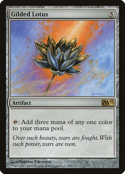Gilded Lotus, carta Magic di tipo Artifact illustrata da Martina Pilcerova